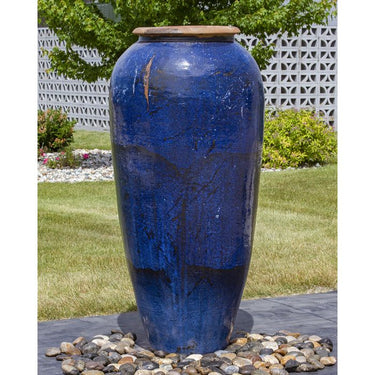 Tuscany FNT50488 Ceramic Triple Vase Complete Fountain Kit Vase Fountain Blue Thumb